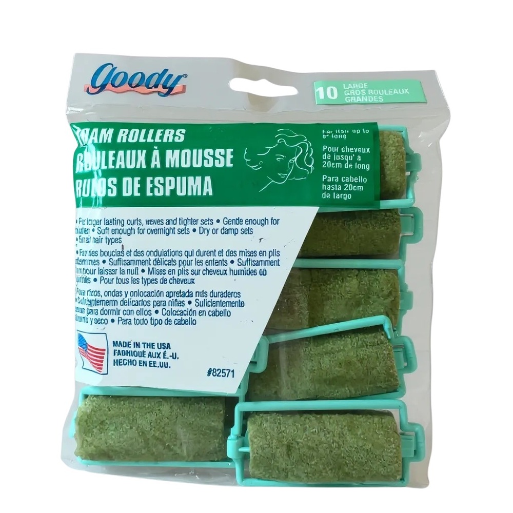 90s Goody Foam Rollers - Mint Green Vintage Halloween